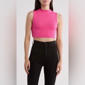 NWT Naked Wardrobe Sleeveless Mock Neck Crop Top Size XS